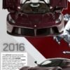 Ferrari LaFerrari 2016 poster featuring the maroon hybrid hypercar with its butterfly doors open.
