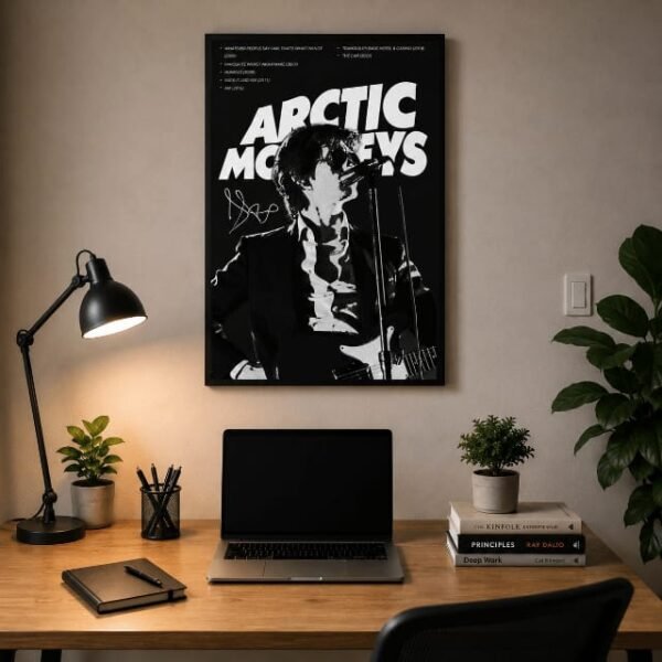 Arctic Monkeys Black & White Music Poster – Alternative Rock Wall Art