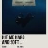 Hit Me Hard and Soft 2024 poster featuring an underwater diver beneath a floating structure, with bold black typography.