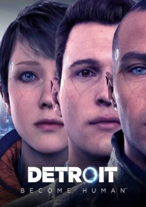 Detroit: Become Human poster featuring three android characters in a close-up composition.