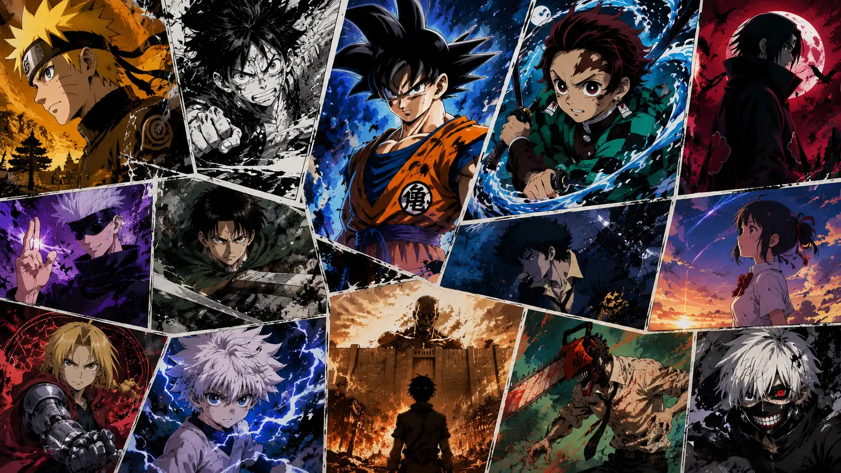 anime-manga-background Anime & Manga Collage Poster – Ultimate Otaku Collection