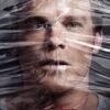 Dexter Poster Dexter poster featuring a close-up portrait of a man behind transparent plastic wrap.