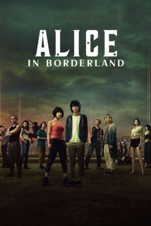 Alice in Borderland PosterAlice in Borderland poster featuring a group of characters standing under a dark green cloudy sky. Alice in Borderland poster featuring a group of characters standing under a dark green cloudy sky.